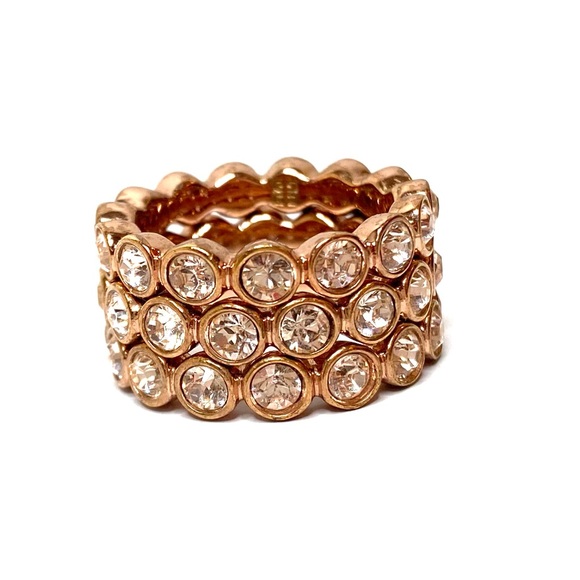 GIVENCHY Rose Gold Stackable Set of 3 Rings - Picture 3 of 8